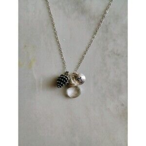 Vintage Multi Necklace Pendant MARKED 925 STERLING SILVER Pinecone Letter